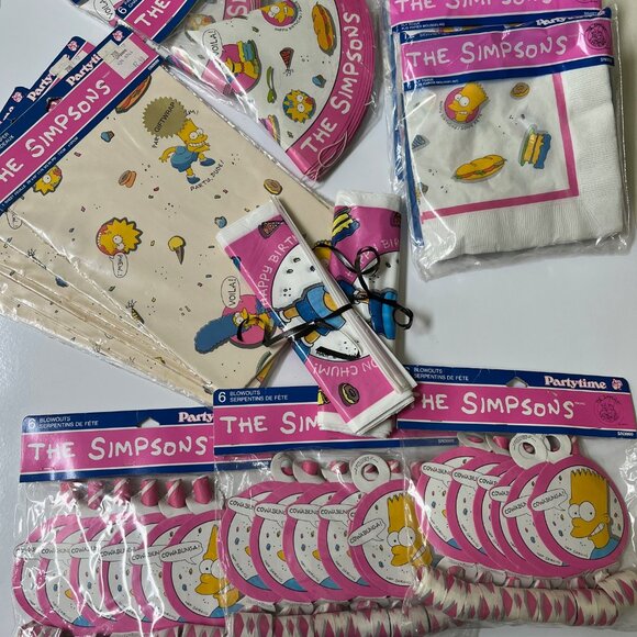 COPY - Vintage 1990 The Simpsons BIRTHDAY PARTY FAVORS/SUPPLIES  - Custom Lot - Picture 2 of 6